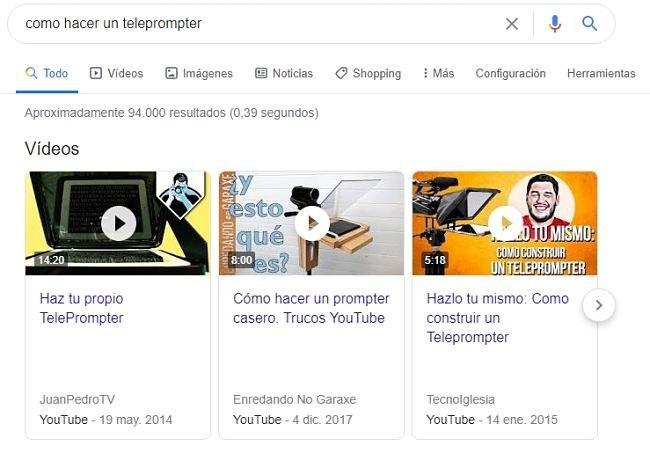 Carrousel de vídeos de Youtube