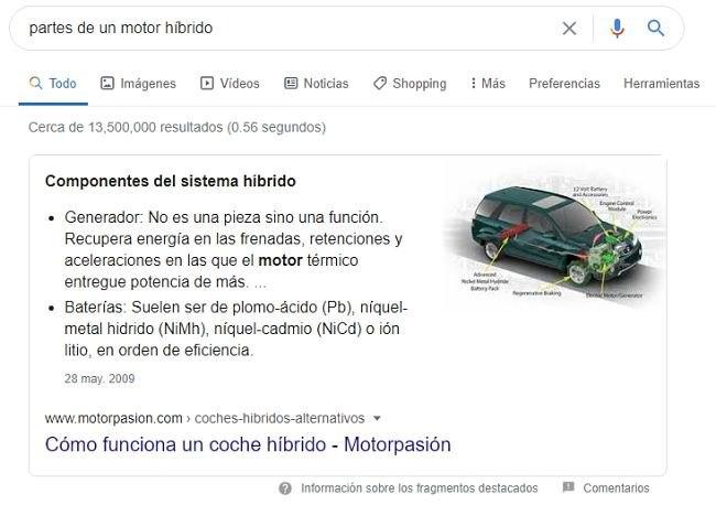 Posición 0 con fragmento destacado en la SERP