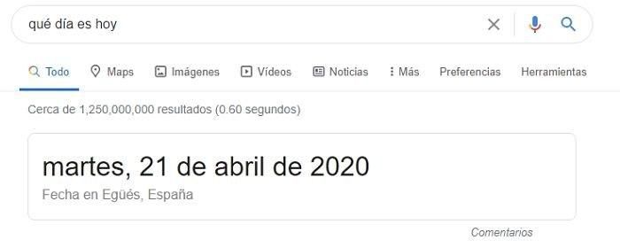 Respuesta directa de Google