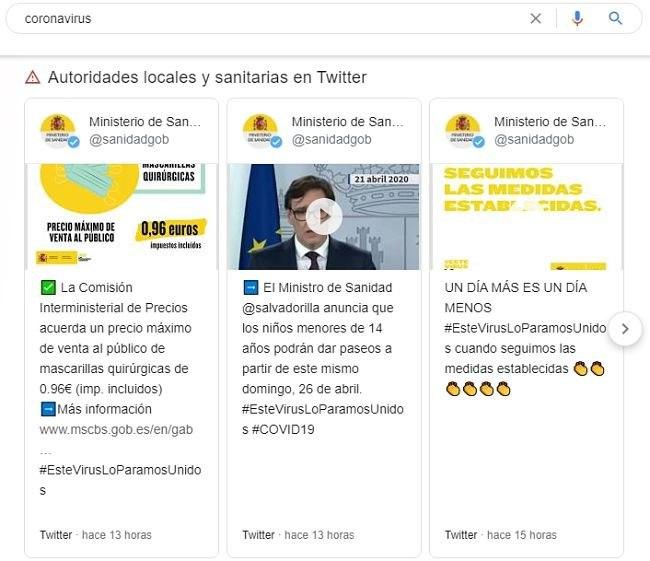 Fragmento destacado con Tweets