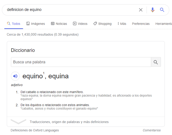 Respuesta directa a las definiciones en al SERP