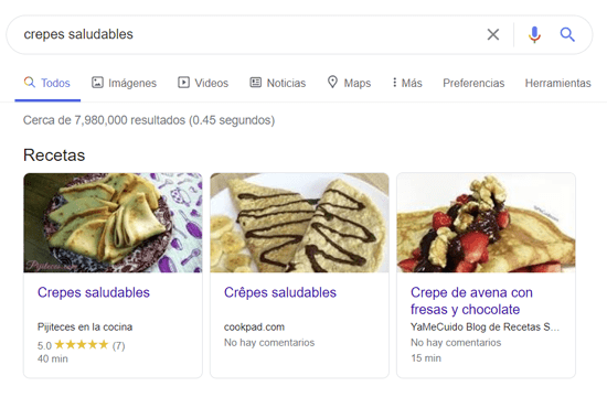 Fragmento destacado de recetas