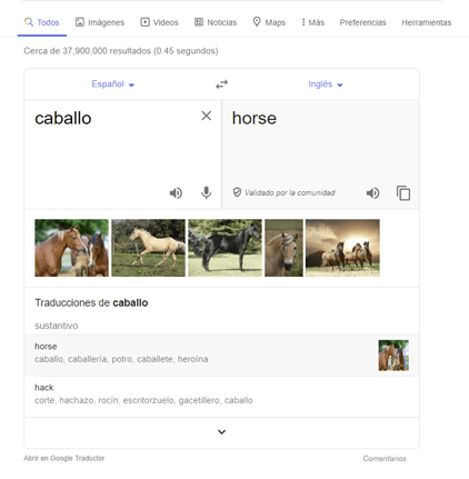 Traducción directa de Google