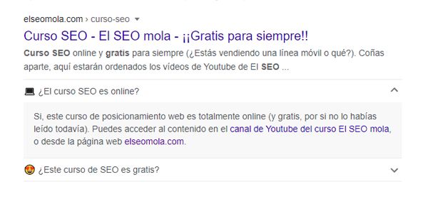 faq page serp