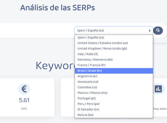 analisis de las serps paises y localizaciones