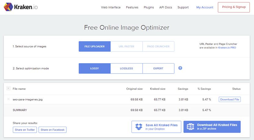 optimizador imágenes kraken