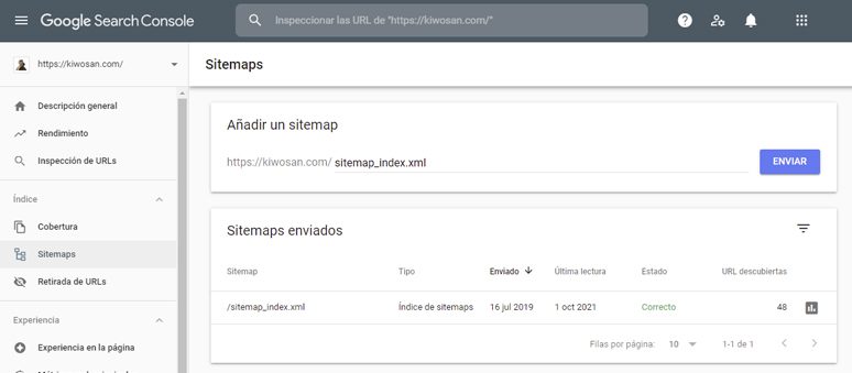 enviar sitemap xml a search console