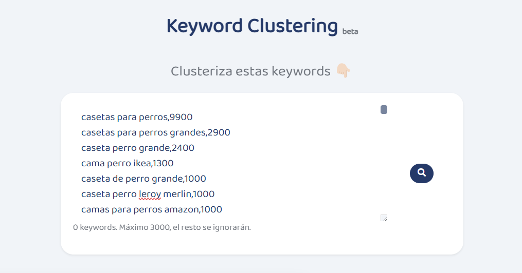 keyword clustering lista de keywords